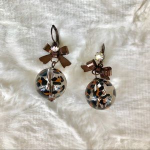 Betsey Johnson Cheetah Print Earrings